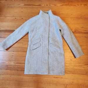 J. Crew Cocoon coat in Italian stadium-cloth wool Sz 4 Light Gray Heather Dusk